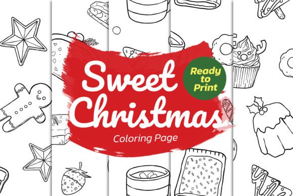 Download Sweet Christmas Pattern Coloring Page - Premium Bundle