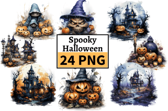 Download Spooky Halloween Illustrations, PNG File - Illustrations Collection