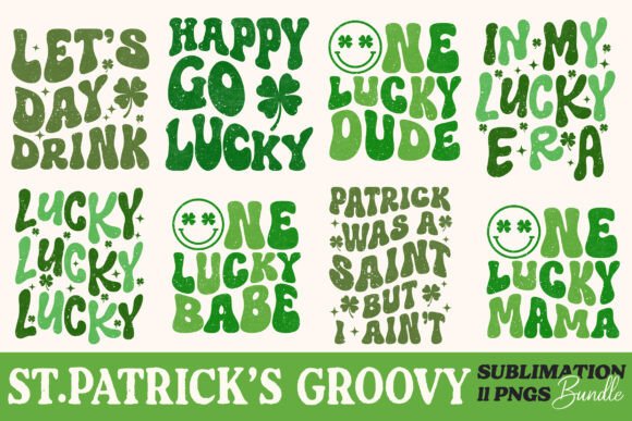 Download St. Patrick’s Day PNG Groovy Text Bundle - Groovy text Collection