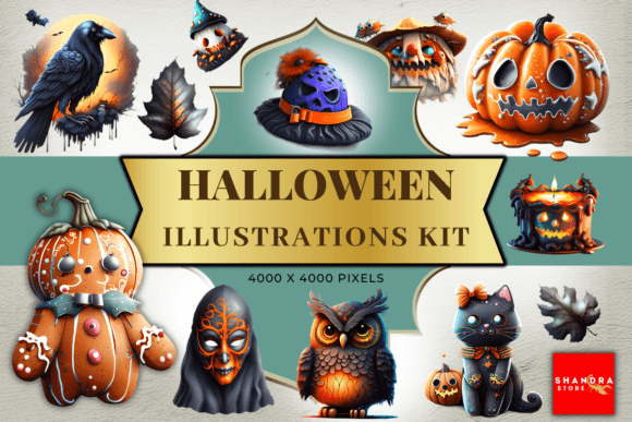 Download Halloween Illustrations Kit - Illustrations Collection