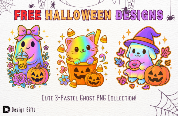 Download Free Halloween Cute Pastel Ghost PNG Set - Premium Resources