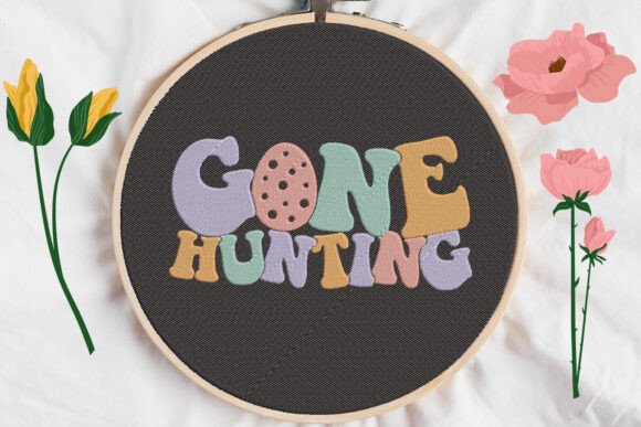 Download Gone Hunting Retro Groovy Text - Groovy text Collection