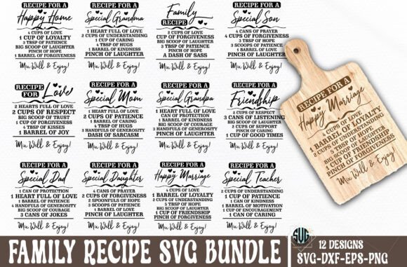 Download Family Recipe Cutting Board Svg Bundle - Family Collection
