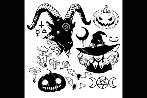 Download Set of Halloween Illustrations - Illustrations Collection