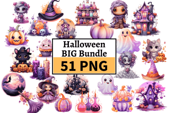 Download Pastel Halloween Illustrations for Kids - Illustrations Collection